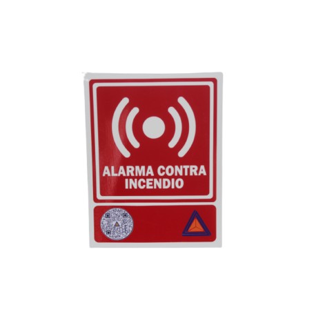 SEÑAL INTERACTIVA (QR) ALARMA CONTRA INCENDIOS 20X26 CM